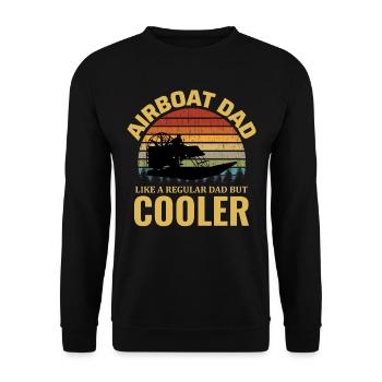 Airboat Fanboat Airboating Papa Vatertag - Unisex Pullover - Schwarz - Vorne - Alina (178cm) & Michal (187cm)