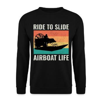 Airboat Fanboot Airboating Vintage Retro - Unisex Pullover - Schwarz - Vorne - Alina (178cm) & Michal (187cm)