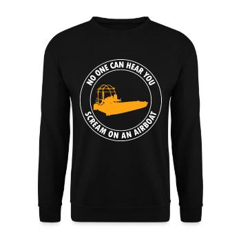 Airboat Fanboat Airboating Planeboat Bateau de marais - Sweat-shirt Unisexe - noir - Devant - Alina (178cm) & Michal (187cm)