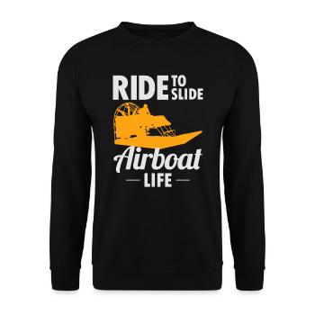 Airboat Fanboat Airboating Swamp boat Race Ride - Sweat-shirt Unisexe - noir - Devant - Alina (178cm) & Michal (187cm)
