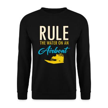 Airboat Fanboat Airboating Planeboat Bateau de marais - Sweat-shirt Unisexe - noir - Devant - Alina (178cm) & Michal (187cm)