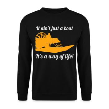 Airboat Fanboat Airboating Planeboat Bateau de marais - Sweat-shirt Unisexe - noir - Devant - Alina (178cm) & Michal (187cm)
