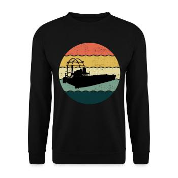Airboat Fanboat Airboating Planeboat Bateau de marais - Sweat-shirt Unisexe - noir - Devant - Alina (178cm) & Michal (187cm)