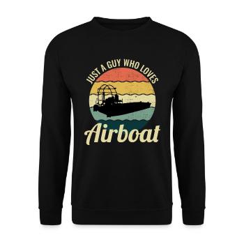 Airboat Fanboat Airboating Planeboat Bateau de marais - Sweat-shirt Unisexe - noir - Devant - Alina (178cm) & Michal (187cm)