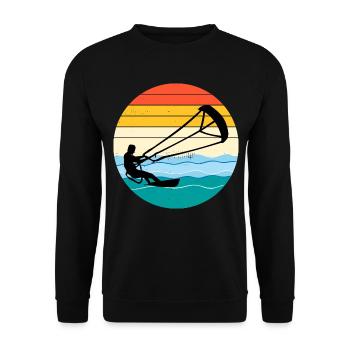 Kitesurf Kitesurf Kitesurf Vintage Rétro - Sweat-shirt Unisexe - noir - Devant - Alina (178cm) & Michal (187cm)