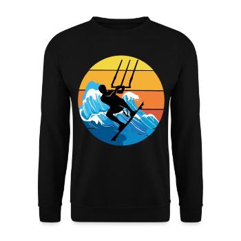 Kitesurf Kitesurf Kitesurf Vintage Rétro - Sweat-shirt Unisexe - noir - Devant - Alina (178cm) & Michal (187cm)