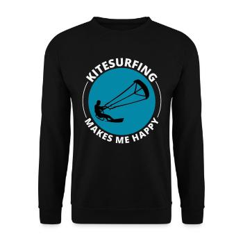 Kitesurfen Kitesurfen Kiteboarding Kiteboarder - Unisex Pullover - Schwarz - Vorne - Alina (178cm) & Michal (187cm)