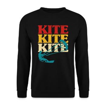 Rétro Kitesurf Kitesurf Kitesurf Kitesurf - Sweat-shirt Unisexe - noir - Devant - Alina (178cm) & Michal (187cm)