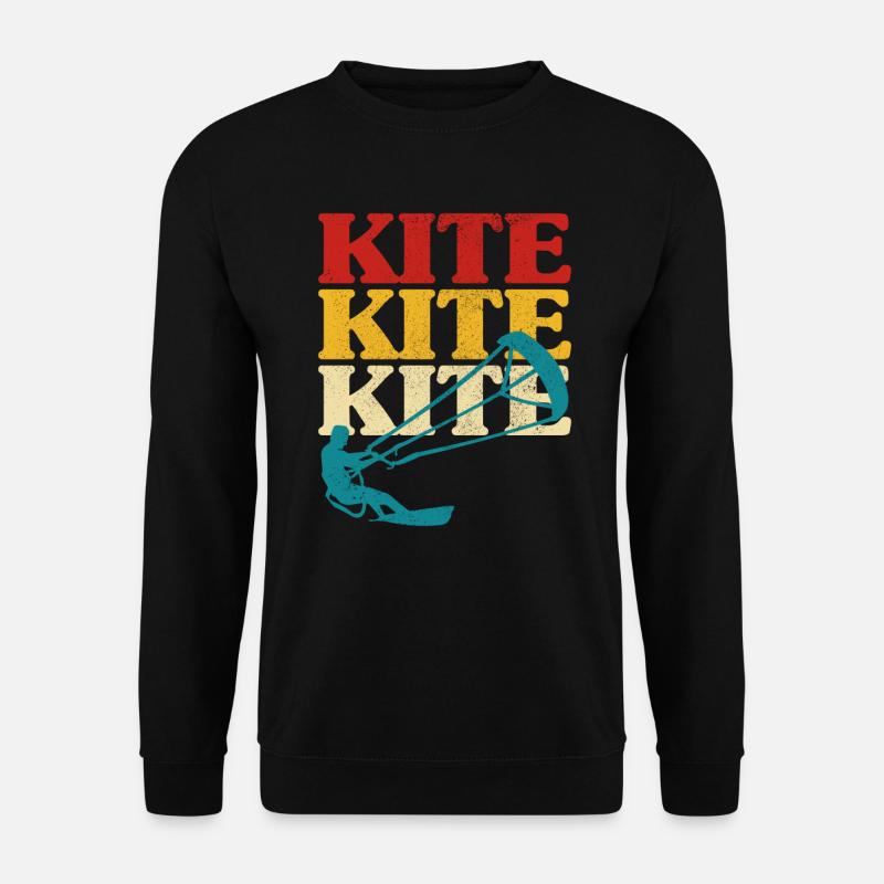 Rétro Kitesurf Kitesurf Kitesurf Kitesurf - Sweat-shirt Unisexe - noir
