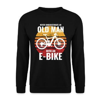 E-Bike Electric Bicycle Bike Cycling Dad Grandpa - Unisex Sweatshirt - black - Front - Alina (178cm) & Michal (187cm)
