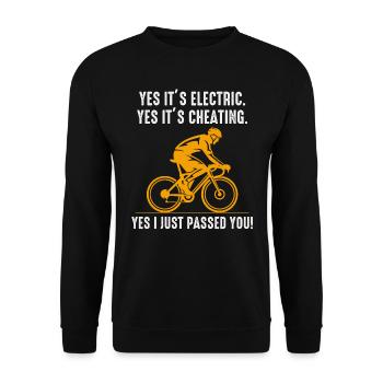 E-Bike Electric Bicycle Bike Cycling Biker Mtb - Unisex Sweatshirt - black - Front - Alina (178cm) & Michal (187cm)