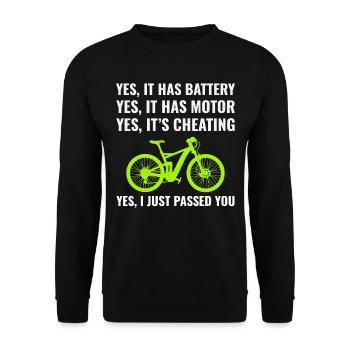 E-Bike Vélo électrique Vélo Cyclisme Biker VTT - Sweat-shirt Unisexe - noir - Devant - Alina (178cm) & Michal (187cm)