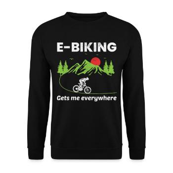 E-Bike Elektrofahrrad Fahrrad Radfahren Biker Mtb - Unisex Pullover - Schwarz - Vorne - Alina (178cm) & Michal (187cm)