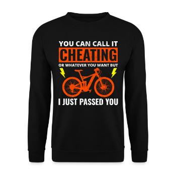 E-Bike Elektrofahrrad Fahrrad Radfahren Biker Mtb - Unisex Pullover - Schwarz - Vorne - Alina (178cm) & Michal (187cm)