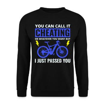 E-Bike Elektrofahrrad Fahrrad Radfahren Biker Mtb - Unisex Pullover - Schwarz - Vorne - Alina (178cm) & Michal (187cm)