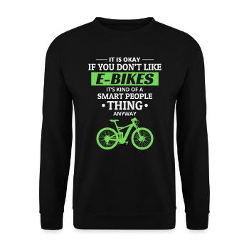 E-Bike Elektrofahrrad Fahrrad Radfahren Biker Mtb - Unisex Pullover - Schwarz - Vorne - Alina (178cm) & Michal (187cm)