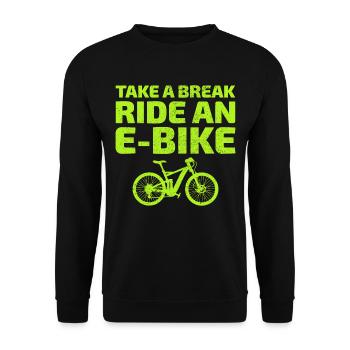 E-Bike Elektrofahrrad Fahrrad Radfahren Biker Mtb - Unisex Pullover - Schwarz - Vorne - Alina (178cm) & Michal (187cm)