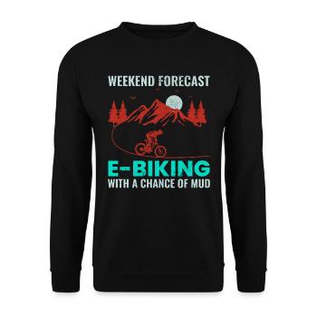 E-Bike Elektrofahrrad Fahrrad Radfahren Biker Mtb - Unisex Pullover - Schwarz - Vorne - Alina (178cm) & Michal (187cm)