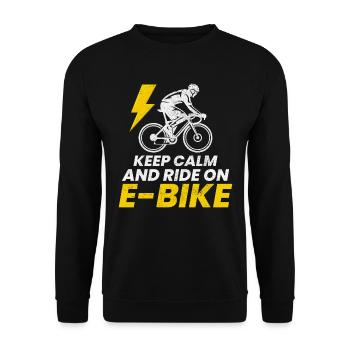 E-Bike Elektro-Fahrrad E-Radfahrer Fahrradfahrer - Unisex Pullover - Schwarz - Vorne - Alina (178cm) & Michal (187cm)