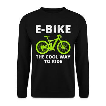 E-Bike Elektro-Fahrrad E-Radfahrer Fahrradfahrer - Unisex Pullover - Schwarz - Vorne - Alina (178cm) & Michal (187cm)