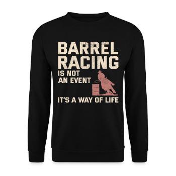 Barrel Racer Racing Reiten Reiten Rennen Rodeo - Unisex Pullover - Schwarz - Vorne - Alina (178cm) & Michal (187cm)
