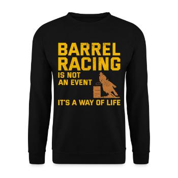 Barrel Racer Racing Reiten Reiten Rennen Rodeo - Unisex Pullover - Schwarz - Vorne - Alina (178cm) & Michal (187cm)