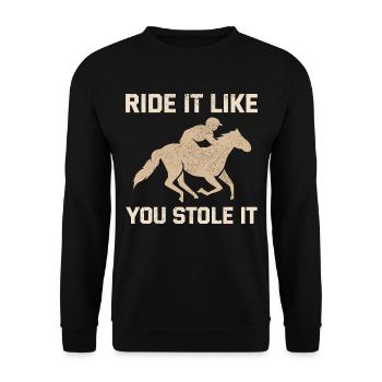 Barrel Racer Racing Reiten Reiten Rennen Rodeo - Unisex Pullover - Schwarz - Vorne - Alina (178cm) & Michal (187cm)