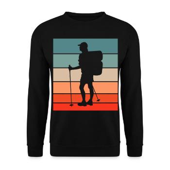 Wandern Geschenkidee Wanderer Berge Trekking - Unisex Pullover - Schwarz - Vorne - Alina (178cm) & Michal (187cm)