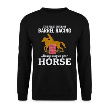 Barrel Racer Rodeo Racing Reiten Reiten Rennen - Unisex Pullover - Schwarz - Vorne - Alina (178cm) & Michal (187cm)