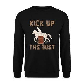 Barrel Racer Reiten Racing Rodeo Lustig - Unisex Pullover - Schwarz - Vorne - Alina (178cm) & Michal (187cm)