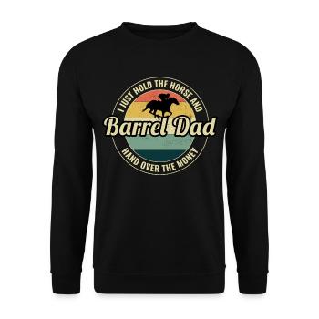 Barrel Racer Racing Horse Riding Dad Fathers day - Unisex Sweatshirt - black - Front - Alina (178cm) & Michal (187cm)
