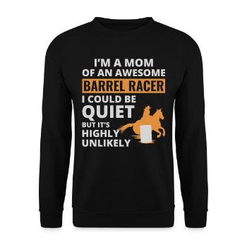 Barrel Racer Racing Horse Riding Mom Mothers day - Unisex Sweatshirt - black - Front - Alina (178cm) & Michal (187cm)
