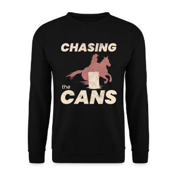 Barrel Racer Rodeo Racing Reiten Lustig - Unisex Pullover - Schwarz - Vorne - Alina (178cm) & Michal (187cm)