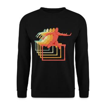 Hurdles Hurdling Hurdler Running Runner Athletes - Unisex Sweatshirt - black - Front - Alina (178cm) & Michal (187cm)