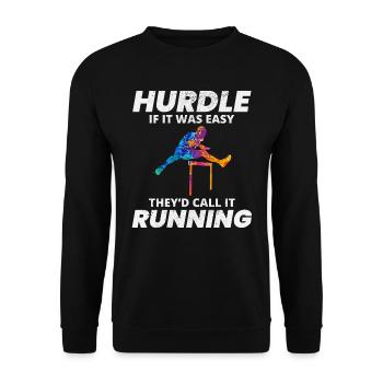 Hurdles Hurdling Hurdler Running Runner Athletes - Unisex Sweatshirt - black - Front - Alina (178cm) & Michal (187cm)