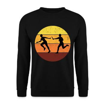 Relay race run athlete track and field running - Unisex Sweatshirt - black - Front - Alina (178cm) & Michal (187cm)