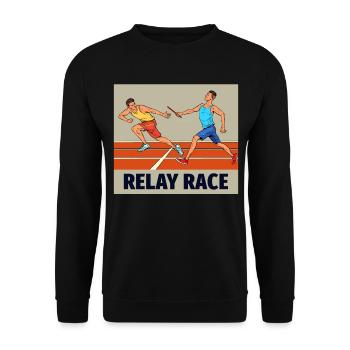 Relay race run athlete track and field running - Unisex Sweatshirt - black - Front - Alina (178cm) & Michal (187cm)