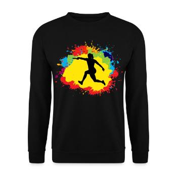 Relay race run athlete track and field running - Unisex Sweatshirt - black - Front - Alina (178cm) & Michal (187cm)
