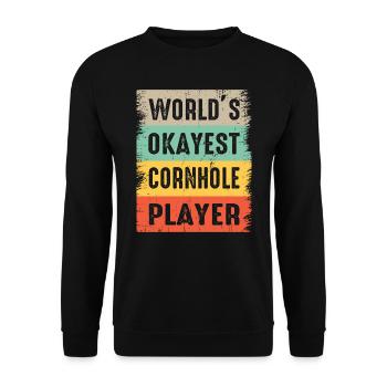 Cornhole Bean Bag Toss Outdoor Lawn Spiel lustig - Unisex Pullover - Schwarz - Vorne - Alina (178cm) & Michal (187cm)