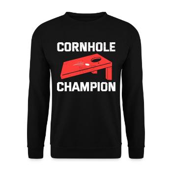 Cornhole Bean Bag Toss Outdoor Lawn Game funny - Unisex Sweatshirt - black - Front - Alina (178cm) & Michal (187cm)