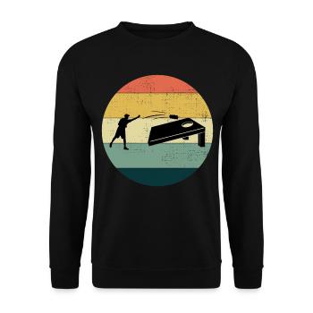 Cornhole Bean Bag Toss Rasen Spiel Vintage Retro - Unisex Pullover - Schwarz - Vorne - Alina (178cm) & Michal (187cm)