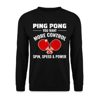 Ping Pong Master Entraîneur de Tennis de Table Paddle Player - Sweat-shirt Unisexe - noir - Devant - Alina (178cm) & Michal (187cm)