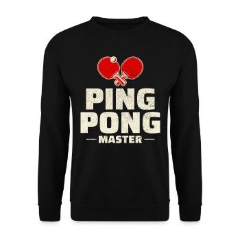 Ping Pong Master Entraîneur de Tennis de Table Paddle Player - Sweat-shirt Unisexe - noir - Devant - Alina (178cm) & Michal (187cm)