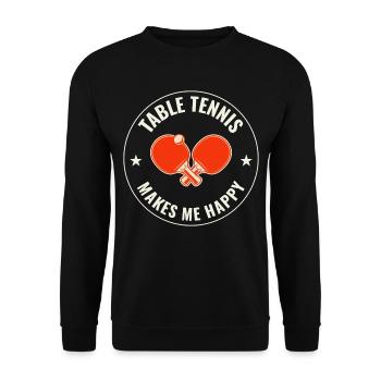 Ping Pong Master Entraîneur de Tennis de Table Paddle Player - Sweat-shirt Unisexe - noir - Devant - Alina (178cm) & Michal (187cm)