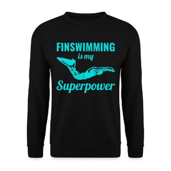 Finswimming Swimming Swimmer Swim Water sport - Unisex Sweatshirt - black - Front - Alina (178cm) & Michal (187cm)