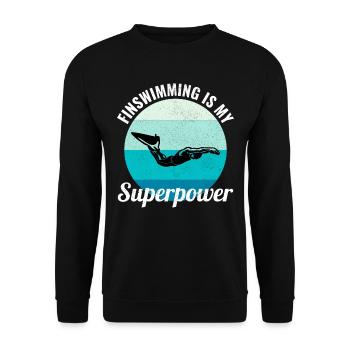Finswimming Swimming Swimmer Swim Water sport - Unisex Sweatshirt - black - Front - Alina (178cm) & Michal (187cm)