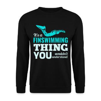 Finswimming Swimming Swimmer Swim Water sport - Unisex Sweatshirt - black - Front - Alina (178cm) & Michal (187cm)