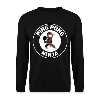 Ping Pong Master Tennis de Table Ninja Warrior Drôle - Sweat-shirt Unisexe - noir - Devant - Alina (178cm) & Michal (187cm)