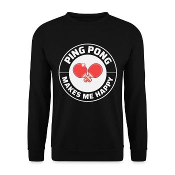 Ping Pong Master Entraîneur de Tennis de Table Paddle Player - Sweat-shirt Unisexe - noir - Devant - Alina (178cm) & Michal (187cm)