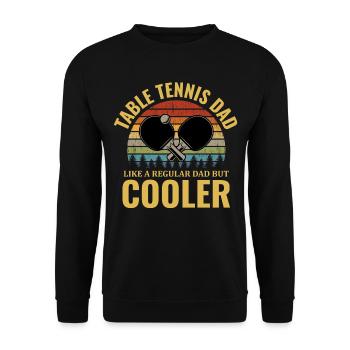 Tischtennis Tischtennis Papa Paddel Vatertag - Unisex Pullover - Schwarz - Vorne - Alina (178cm) & Michal (187cm)